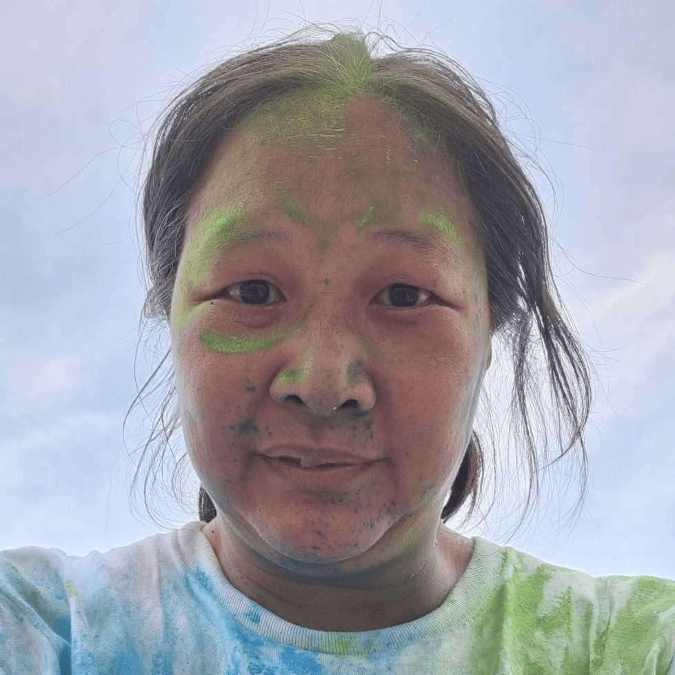 Wendy (after taking part in the colour run)